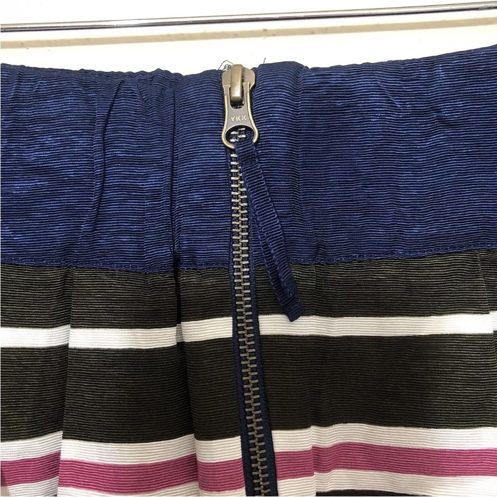 Anthropologie Maeve Women Ellery A - Line Skirt Size 8 Pink Blue Striped Pockets - Picture 6 of 10